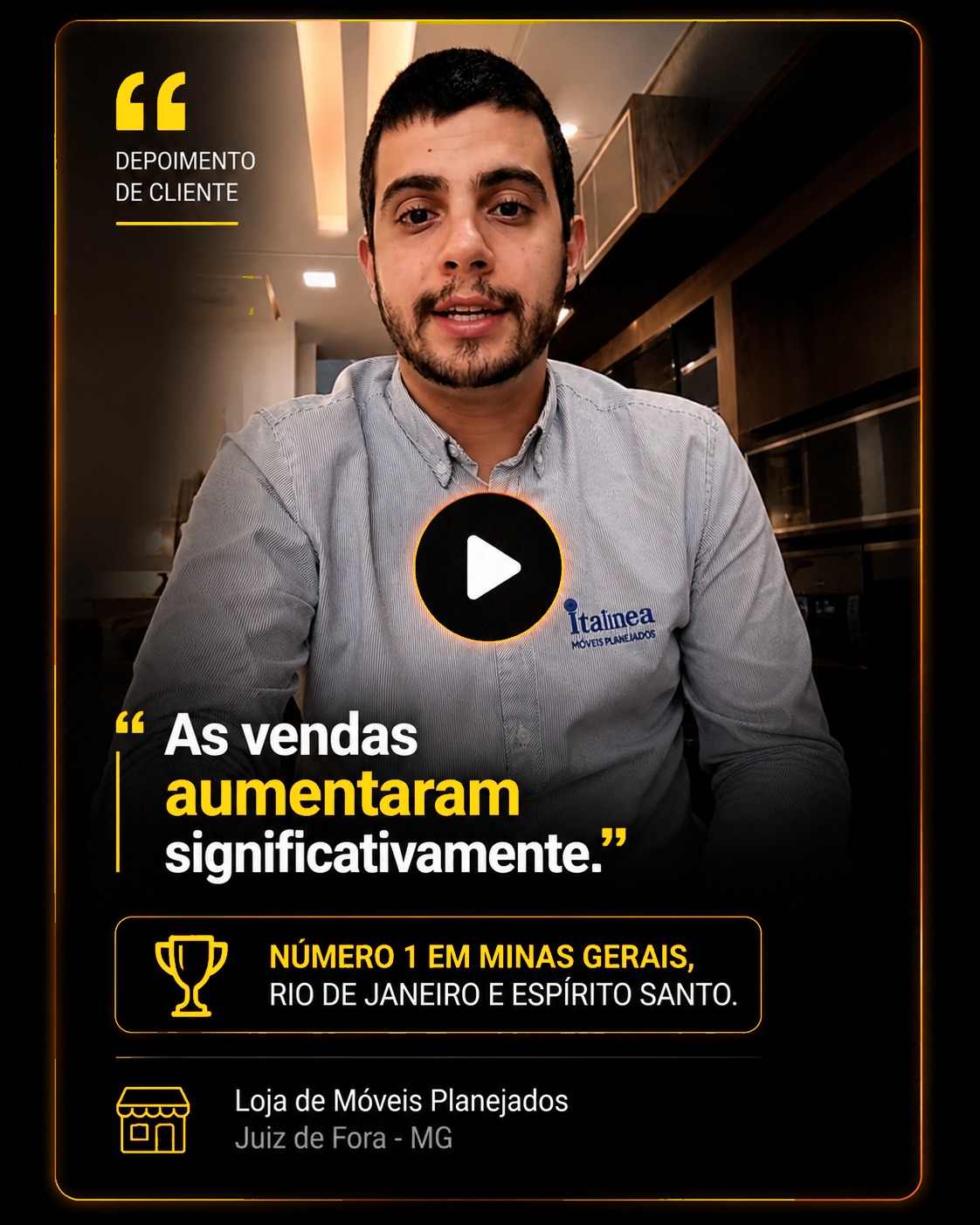 Depoimento de cliente de loja de m&oacute;veis planejados em Juiz de Fora